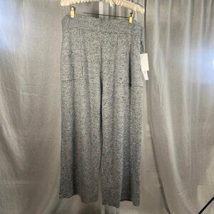 NWT Liz Claiborne Knit Sweater Wide Leg Pants in Grey/Navy - Size XL